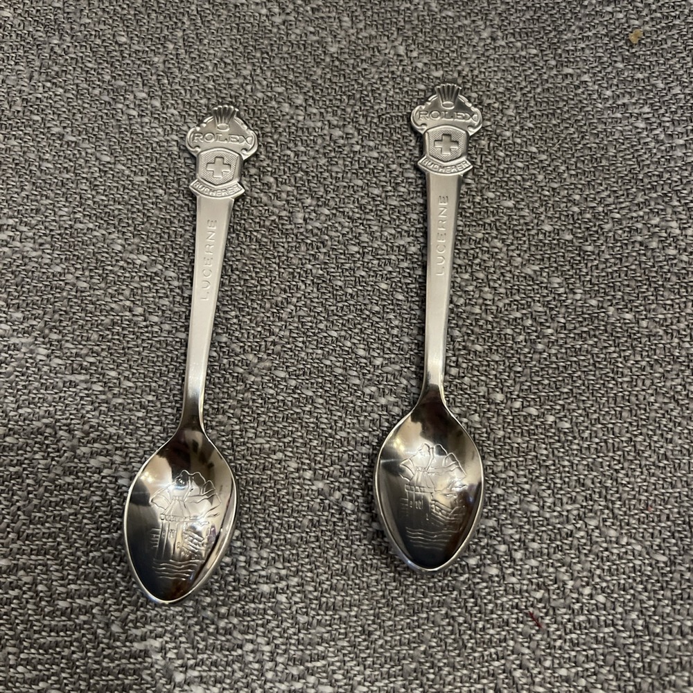 ROLEX Lucerne/Geneve Bucherer Switzerland Collectors Spoon Set Lot of 2
